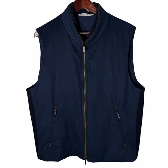 Maurizio Baldassari 100% Cashmere Vest w/ Knit Sides Size 56 (XXL/2xL US) blue - Picture 1 of 16